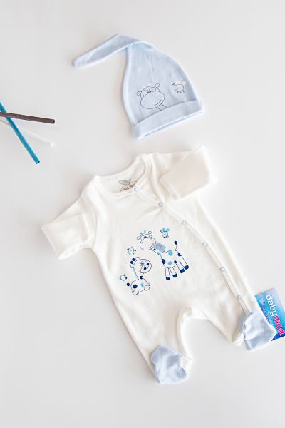 Babymod Layette Zürafa İşlemeli Tulum Bebek Takım