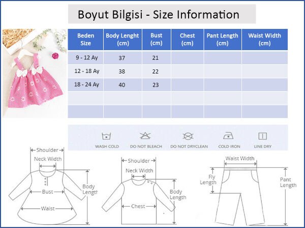 Fiyonklu Çiçek Desenli Yazlık Askılı Kız Bebek Elbise PEMBE -  12-18 AY