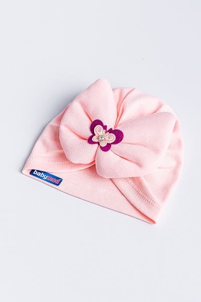 Kız Bebek Bandana Şapka Kelebek Fiyonklu Bebek Bone
