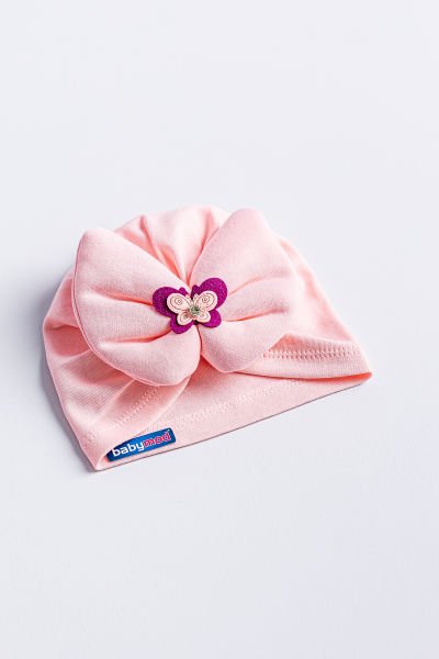 Kız Bebek Bandana Şapka Kelebek Fiyonklu Bebek Bone