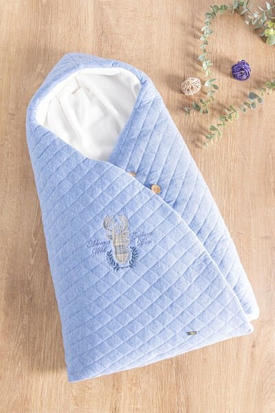 Geyik İşlemeli Polar Astarlı Kız/Erkek Bebek Kundak