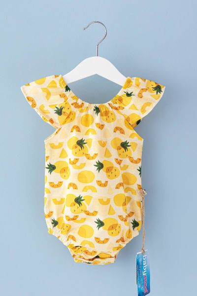 Ananas Temalı Yazlık Kız Bebek Tulum