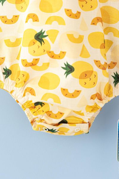 Ananas Temalı Yazlık Kız Bebek Tulum