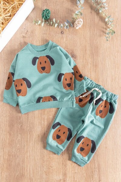 Oversize Baskılı 2'li Erkek Bebek Takımı