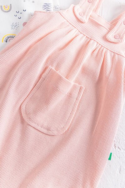 Askılı Kız Bebek Tulum Salopet Takım SOMON -  6-9 AY