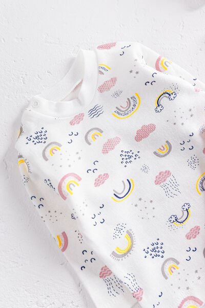 Askılı Kız Bebek Tulum Salopet Takım SOMON -  6-9 AY