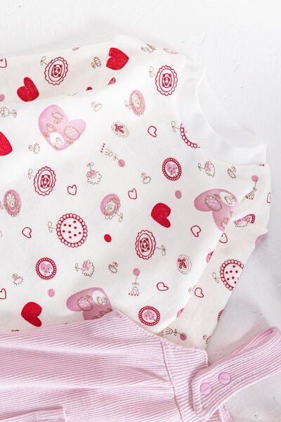 Askılı Kız Bebek Tulum Salopet Takım PEMBE - 18-24 AY