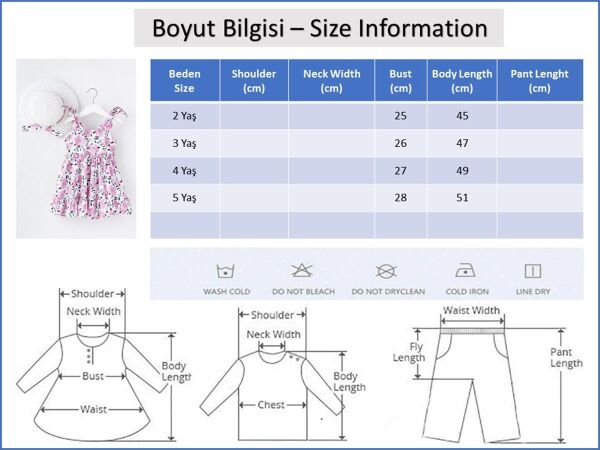 Çiçek Desenli Şapkalı Kız Çocuk Askılı Elbise