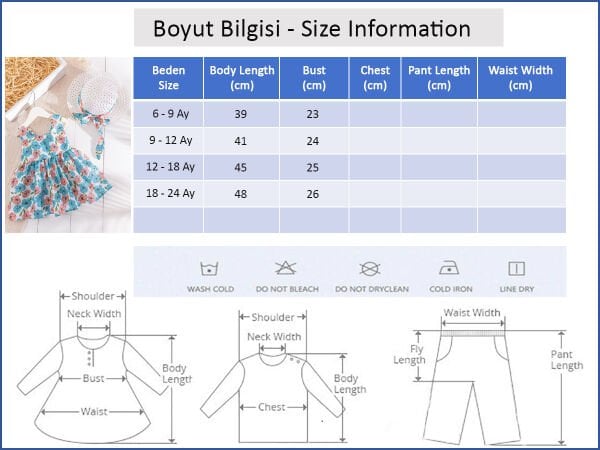 Çiçek Desenli Şapkalı Kız Bebek Yazlık Elbise