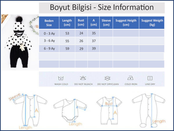 Puantiye Desenli Oyuncak Ayıcıklı Şapkalı Kız Bebek Tulum