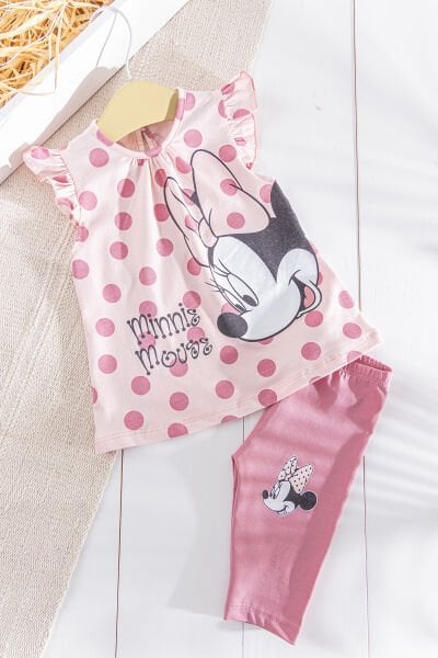 Figürlü Yazlık 2'li Alt Üst Kız Bebek Takım