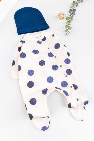 Gezegen Figürlü Şapkalı Erkek Bebek Tulum Takım