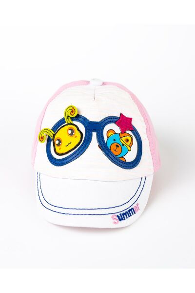 Summer İşlemeli Kız Bebek Şapka BEYAZ - 0-18 Ay