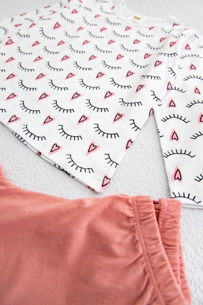 Kalpli Kız Çocuk Pijama Takımı