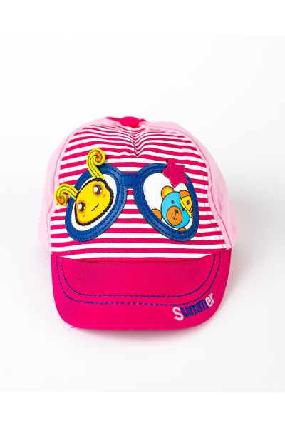 Summer İşlemeli Kız Bebek Şapka FUŞYA - 0-18 Ay