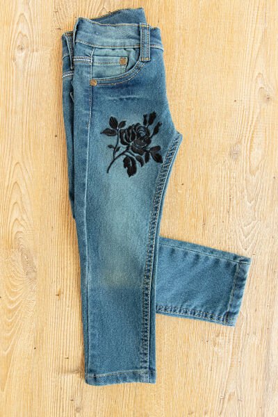 Denim Kumaş Kız Çocuk Kot Pantolon