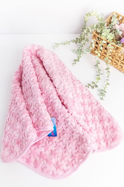 Yıldızlı Peluş Bebek Battaniyesi PEMBE