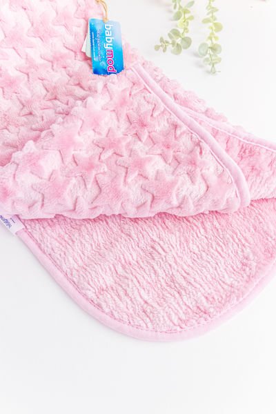 Yıldızlı Peluş Bebek Battaniyesi PEMBE