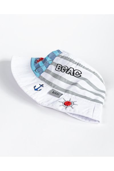 Denizci Temalı Erkek Bebek Şapka BEYAZ - 0-18 Ay