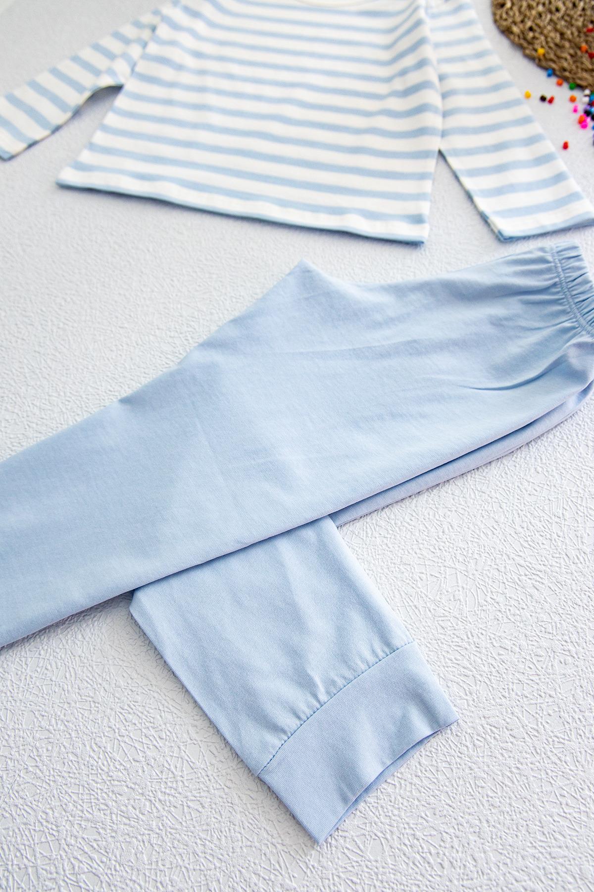 Çizgili Renkli Erkek Çocuk Pijama Takımı
