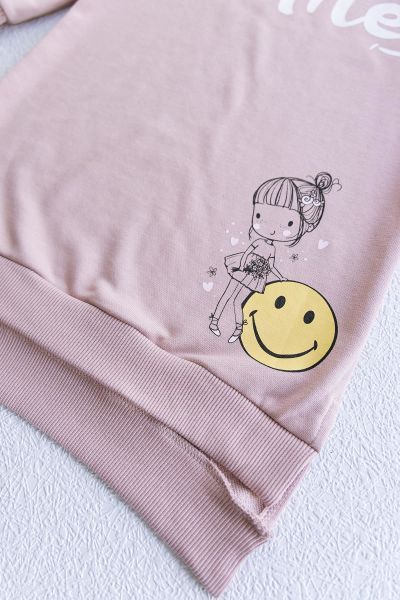 Smile Baskılı Kız Çocuk Elbise
