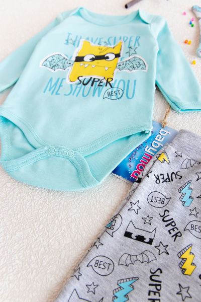 3'lü Erkek Bebek Çıtçıtlı Body Takım