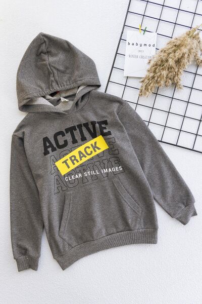 Kanguru Cepli Kapüşonlu Erkek Çocuk Sweat