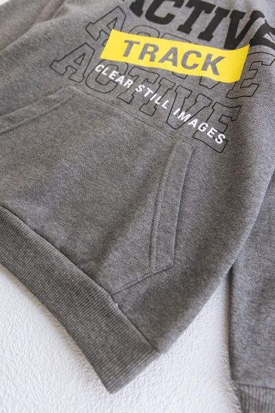 Kanguru Cepli Kapüşonlu Erkek Çocuk Sweat