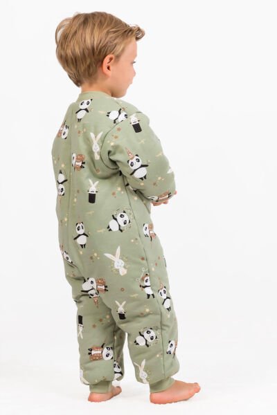 Elyaf Dolgulu 2,5 Tog Kız /Erkek Çocuk Uyku Tulumu Desenli YEŞİL - 4 Yaş