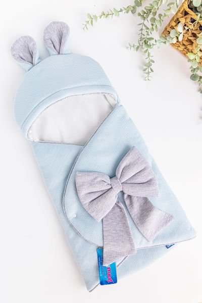 Fiyonk Süslemeli Kız Bebek Kundak SU YEŞİLİ -  Tek Ebat