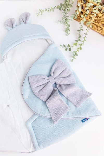 Fiyonk Süslemeli Kız Bebek Kundak SU YEŞİLİ -  Tek Ebat