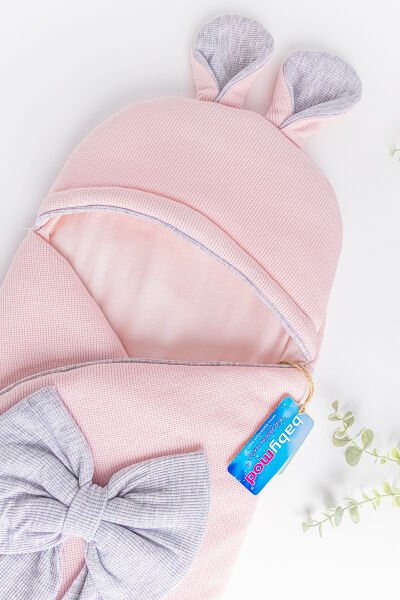 Fiyonk Süslemeli Kız Bebek Kundak PEMBE -  Tek Ebat