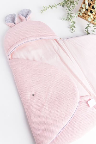 Fiyonk Süslemeli Kız Bebek Kundak PEMBE -  Tek Ebat