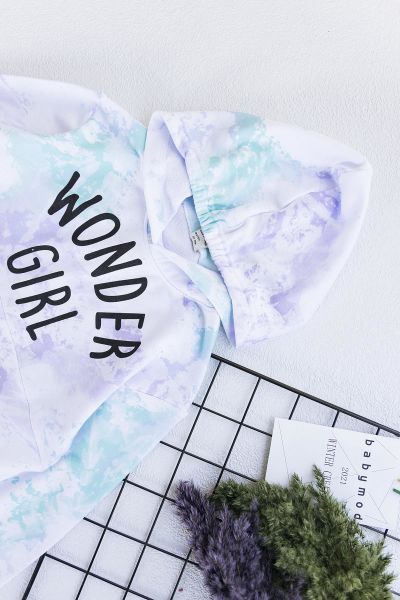 Batik Desenli Kapüşonlu Kız Çocuk Sweat