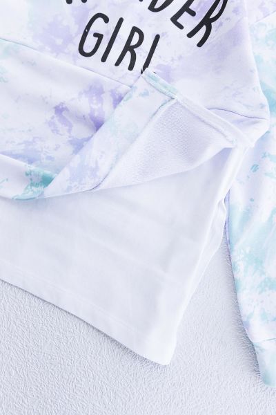 Batik Desenli Kapüşonlu Kız Çocuk Sweat