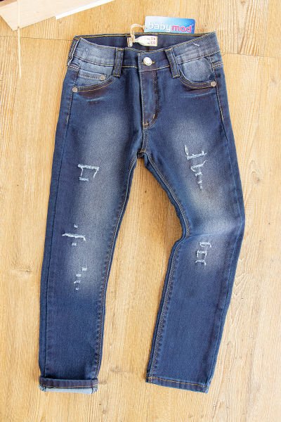 Denim Kumaş Çocuk Yırtık Kot Pantolon