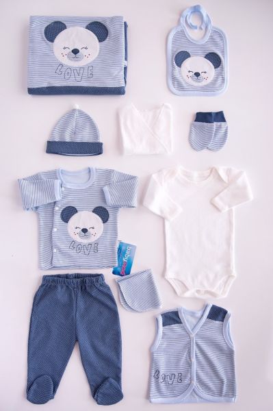 Erkek Bebek Layette 10 Parça Hastane Çıkışı