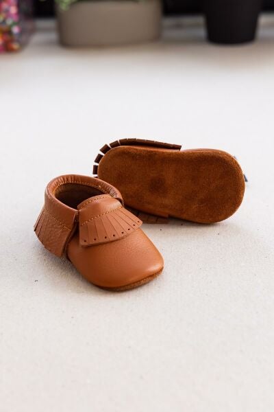 Hakiki Deri Erkek Bebek İlk Adım Bebek Patik