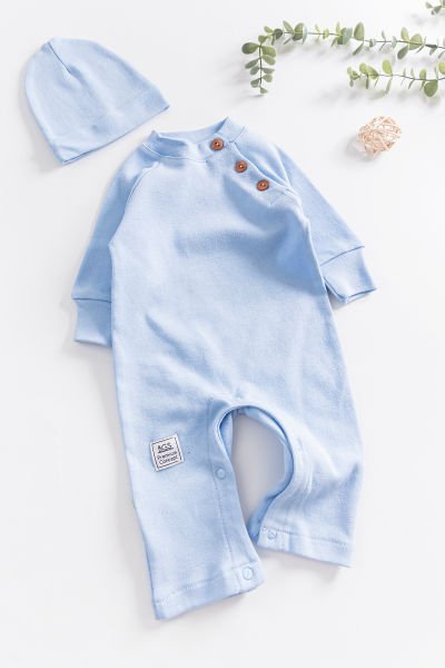 Düğme Detaylı Erkek Bebek Tulum