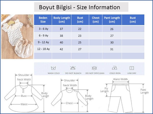 Puantiye Desenli Güpürlü 2'li Kız Bebek Tulum Takım