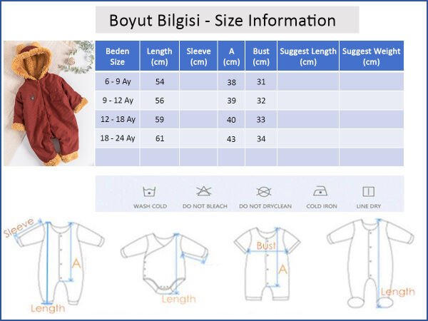 Arma Detaylı Kadife İçi Peluş Erkek Bebek Tulum