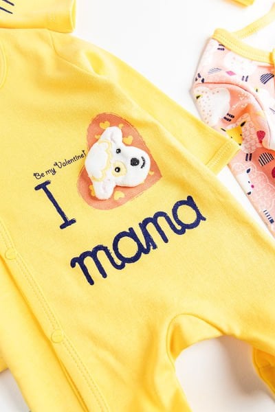 I Love Mama İkili Uzun Kollu Erkek Bebek Tulum Takım