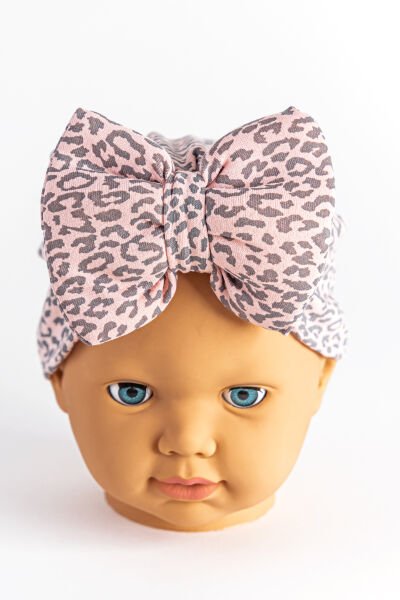 Kız Bebek Bandana Şapka Kelebek Fiyonklu Bebek Bone SOMON - 0-6 Ay