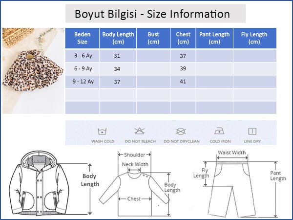 Leopar Desenli Peluş Kız Bebek Mont