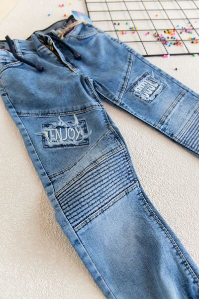 Denim Kumaş Erkek Çocuk Kargo Kot Pantolon