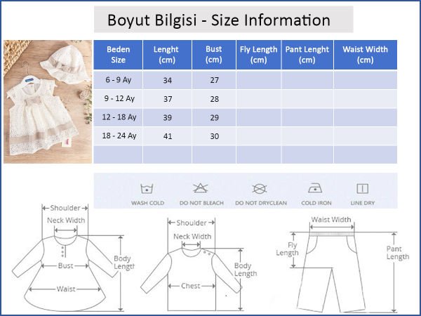 Güpürlü Şapkalı Kız Bebek Yazlık Elbise