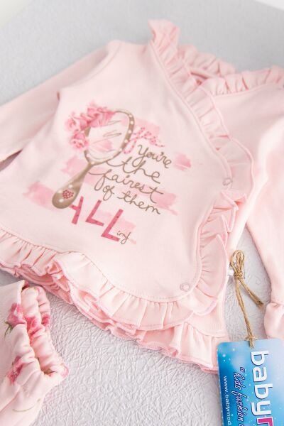 Gül Desenli 10'lu Kız Bebek Hastane Çıkışı Zıbın Seti