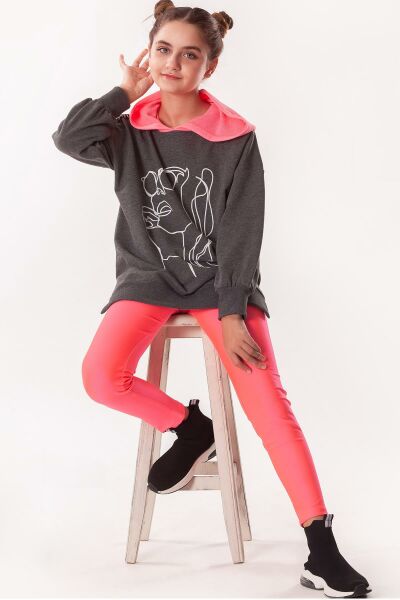 Kapüşonlu Kız Çocuk Sweat