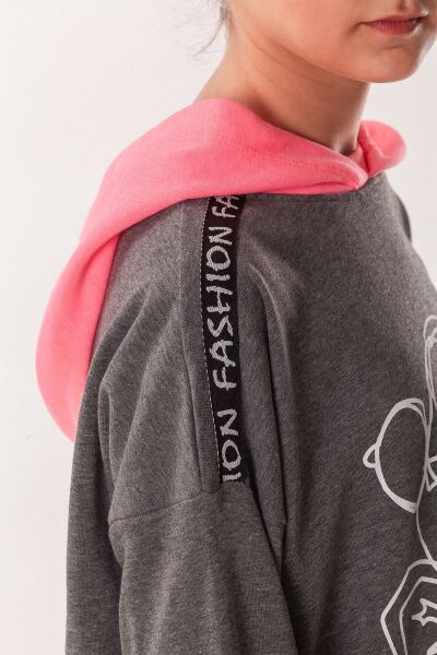 Kapüşonlu Kız Çocuk Sweat