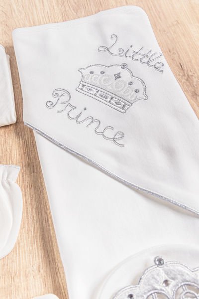 Natural Little Prince İşlemeli 10 Parça Erkek Bebek Hastane Çıkışı Bebek Takımı